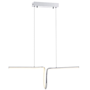 Ali 34.5" Dimmable Adjustable Integrated LED Metal Linear Pendant - JONATHAN Y